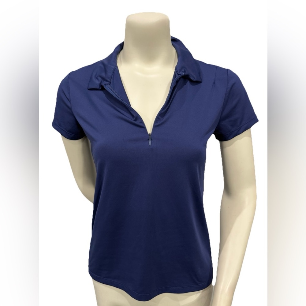 Tommy Bahama Golf Women’s M Navy Blue Quarter Zip Polo Shirt Stretch
